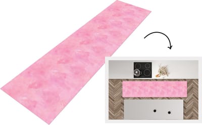 Keukenloper - Loper keuken - Waterverf - Patronen - Roze - Verf - 200x50 cm - Keukenloper vinyl
