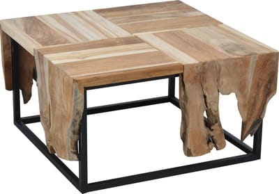 Ambiance - Bijzettafel - 65x65x35 - cm - teakhout