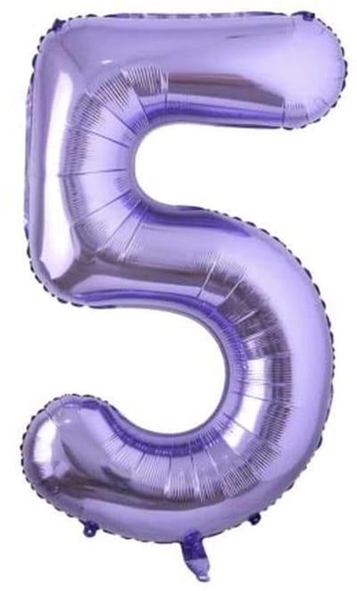Paarse Cijfer 5 Folie Ballon 101cm voor Verjaardagen en Jubilea
