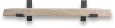 Eiken wandplank boomstam 100 x 20 cm 40mm inclusief industriele plankdragers - Plankjes aan muur - Eiken plank - Boomstam plank