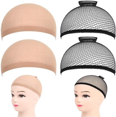 Cosensi - Nylon Haarnet - Ademend en Rekbaar - 4 Stuks - Zwart - Haarbedekking - Geschikt voor Diverse Haarstijlen - Comfortabel en Duurzaam