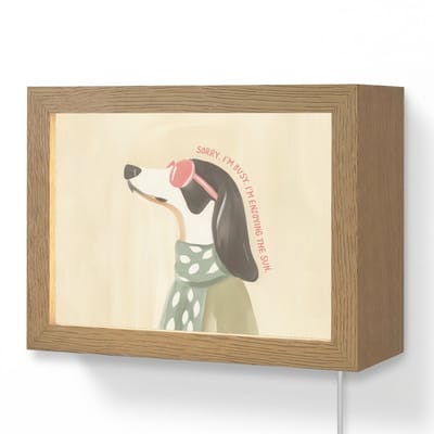 Wandlamp 20x15 cm - Oplaadbaar - Quote - Hond - Zonnebril - Wandlampen binnen woonkamer - Slaapkamer lamp met kabel - Decoratieve nachtlamp - Vloerlamp snoer