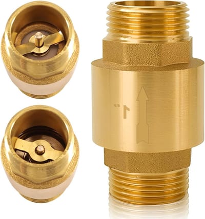 1 Inch Messing Terugslagklep met Mannelijke Draad, DN25 Water Terugslagklep voor Voorkomen van Terugvloeiing, Geschikt voor Verticale Installatie en Tuinirrigatie