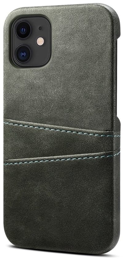 Luxe Leather Snap on Wallet Hoesje geschikt voor iPhone 16 Pro Max - grijs- Pashouder - Kaarthouder - Pasjes - Kaarten - Slank - Krasbestendig - Duurzaam