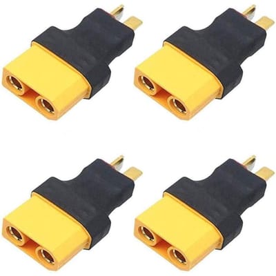 4 stuks XT90 Vrouwelijk naar T-Dean Mannelijk Adapter – Universele Compatibiliteit – Duurzaam en Eenvoudig te Gebruiken – Geel