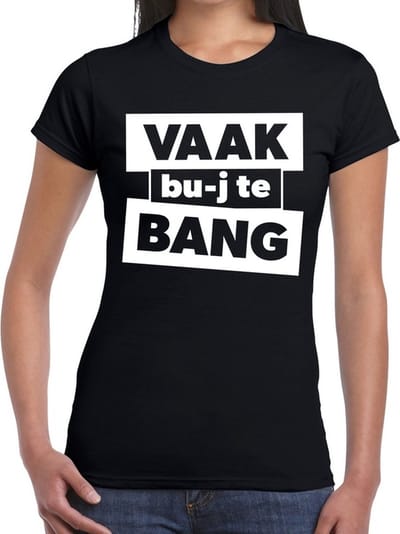 Vaak bu-j te bang t-shirt - zwart Achterhoek festival shirt voor dames XS