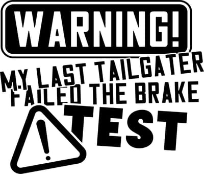 Decoratief raam - auto - bumper sticker Warning !