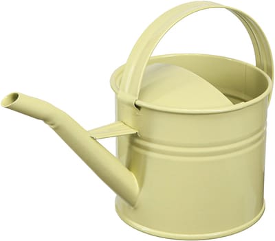 Decoratieve metalen gieter, groen/geel, klein, 28x13x17 cm, 1,25 liter