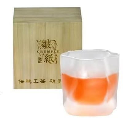 Japans Edo Designer Kreukpapier Onregelmatige Vorm Kristal Gefacetteerd Der Whiskybecher Whiskey Whisky Tumbler Kunstwerk Wijnglas 260ml gray