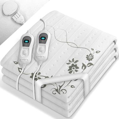 Warmteonderbed - Elektrische deken - Ontspannen slapen - Twee temperatuurzones - 160 x 140 cm - Wit