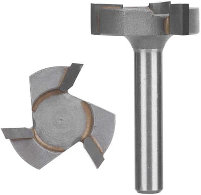Spoilboard Surfacing Freesbit voor CNC met 0.3 Inch Schacht - 1 Inch Snij Diameter - Drievoudige Bladen - Sterke Constructie - CNC Frezen.