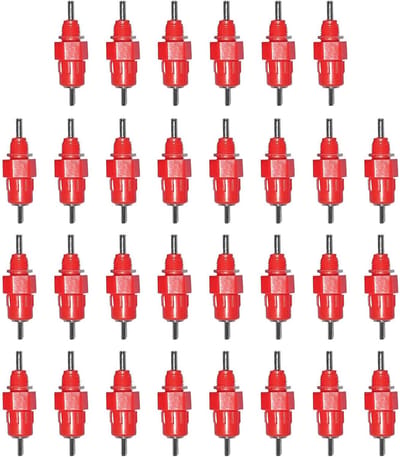 Pluimvee Drinknippels - Kippen Drinktuitjes - Automatisch Voersysteem - Roestvrij Staal - 30 Stuks - Zilver