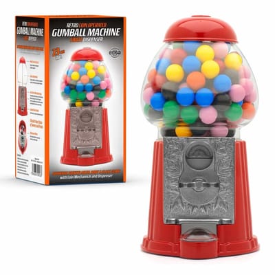 Dailygoods- Gumball Machine Retro - Snoepautomaat - Dispenser - Antieke Stijl - Muntbediening - Hoogte 23 cm - Snoepdispenser