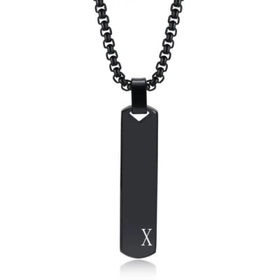 Livano Ketting - Heren - Staal - Nep zilver - Met Hanger - Zwart - X