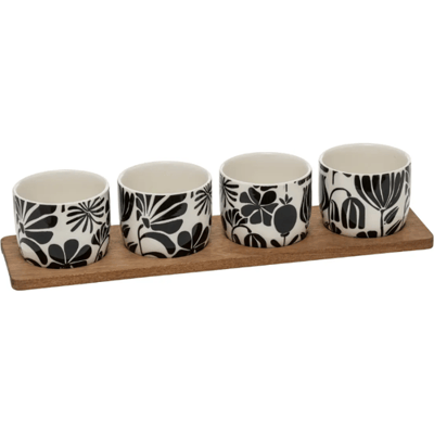 Secret de Gourmet Gedraaide Limoen Aperitiefset - 5 stuks, Rechthoekige Acacia Dienblad
