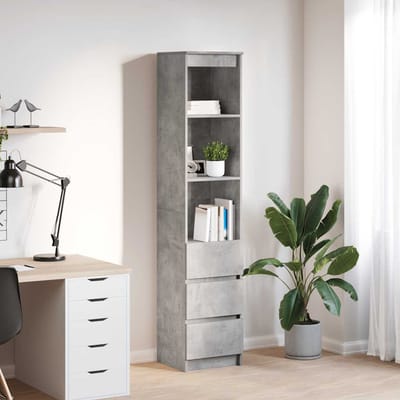 vidaXL - Highboard - 37,5x35x180 - cm - spaanplaat - betongrijs