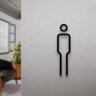 Zwart Goud Kleur Toilet Bord Plaat Messing Wasruimte Deur Muur Label Sticker Wc Houder Signage Bord