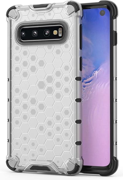 DrPhone XGON Honeycomb Hoes met Verstevigde Rand – Anti-Drop Case – Geschikt voor Galaxy S10 - Back Cover - Hoesje - Valbestendig 2 meter