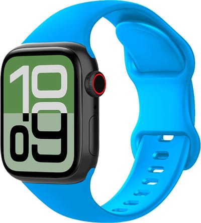 Siliconen Bandje Geschikt voor Apple Watch 1, 2, 3, 4, 5, 6, 7, 8, 9, SE - 38/40/41 mm Bandje Siliconen - Horloge Band Verstelbaar Polsband - Blauw