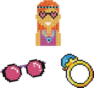 Diamond painting Stickers - Kinderen/Volwassenen - DTZ12.010 Diamond Dotz® - Hippie Girl - Ronde steentjes - Volledig pakket