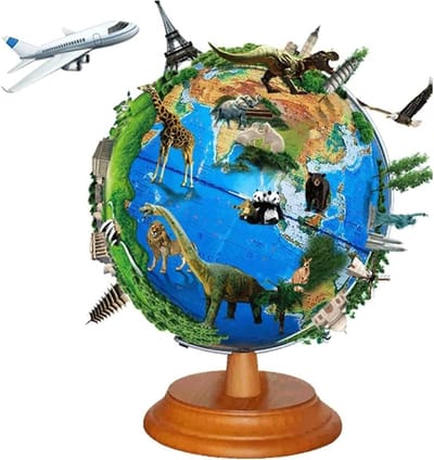 Educatieve Wereldbol - Geografische Globe - Leren Wereld - Tweetalige Tekst - 32x38cm