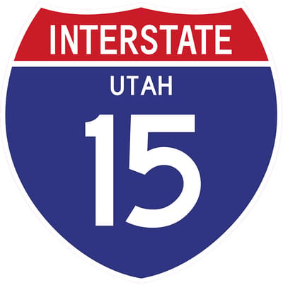 Signs USA - wandbord - dibond - Interstate 15 - Utah - 39 x 39 cm