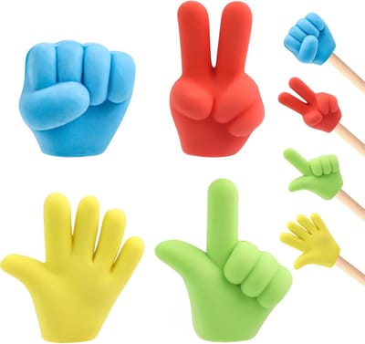 20 Grappige Potloodgummen voor Kinderen, Kleurrijke Steen-Papier-Schaar Gummen, Leuke Traktaties voor School, Kinderfeestjes en Verjaardagen. Grappige Gummen voor Kinderen.