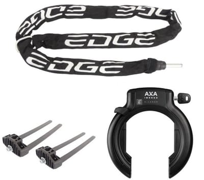 Axa XL Imenso X-Large set met 140cm Insteekketting en Flexmount bevestiging set - Zwart