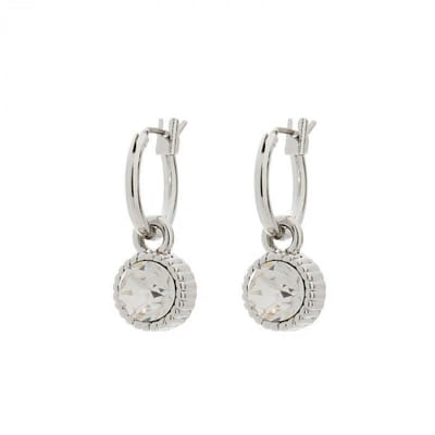 Biba Hang Oorbellen Zilver met Swarovski Steentje Crystal
