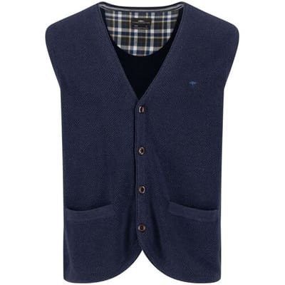 Fynch-Hatton Buttoned Vest Cotton Wool Navy / male