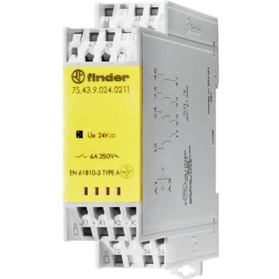 Finder 7S.43.9.024.0211 Relais Schakelstroom (max.): 6 A 1x NC, 2x NO 1 stuk(s)