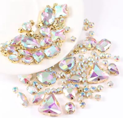 BamBella® AB goudkleurig - Grote Naai strass Steentjes - 130 stuks - strass stenen glitters kleding versieren