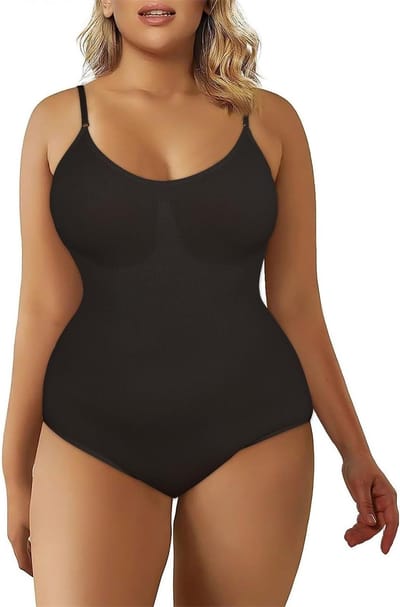 Zwart Shapewear Bodysuit voor Dames met Tummy Control, Naadloze Sculpting en Verstelbare Bandjes voor een Slanker Lichaam