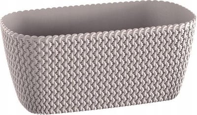 1x Kunststof splofy plantenbak/bloembak taupe 40 cm - Tuin decoraties