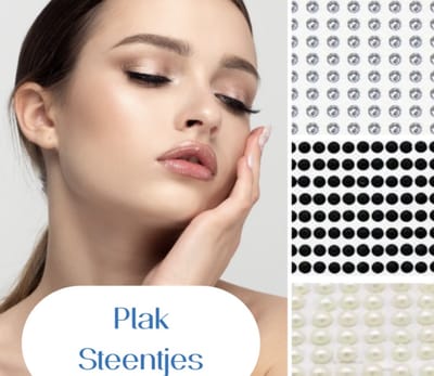 100 plak oorbellen- Synthetische-parel zwart -wit-geen gaatje-Charme Bijoux