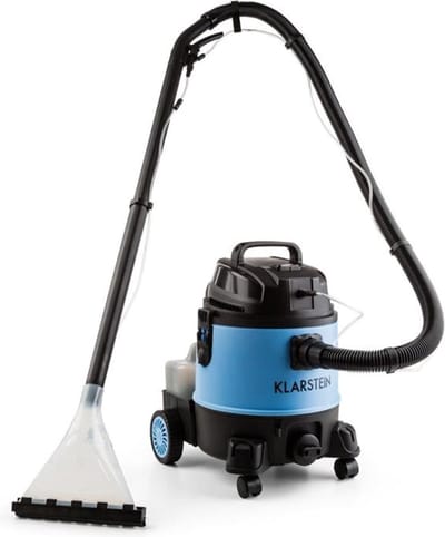Klarstein Reinraum 2G Nass /Trockensauger Staubsauger Teppichreiniger Shampooreinigung, stabiler 20 Liter Tank, 1250 Watt Saugleistung, Abschaltautomatik, Viel Zubehör, schwarz blau – geschikt voor thuisfitness en sportschoolgebruik, duurzame constru