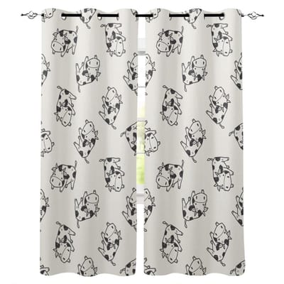Koeienhuid Textuur Keuken Gordijnen Slaapkamer Decoratie Items Gordijnpaneel Raamgordijnen voor Woonkamer 135W x 60H(cm)