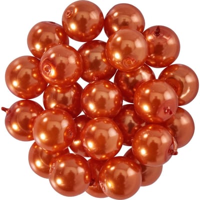 Glazen waskralen, Ø 8mm, 25st., goudgeel (lichtoranje) - donkeroranje
