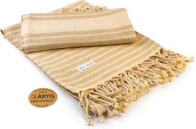 ARTG® Hamamzz - Hamamdoek - Original Bodrum De Luxe - Beige/Creme - 100 x 180 cm - AR055