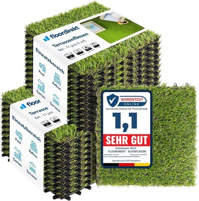 Gazonkliktegels 30x30 cm | Terrastegels voor Balkon en Terras | Weerbestendig met Drainagefunctie | Duurzame Vloerbedekking