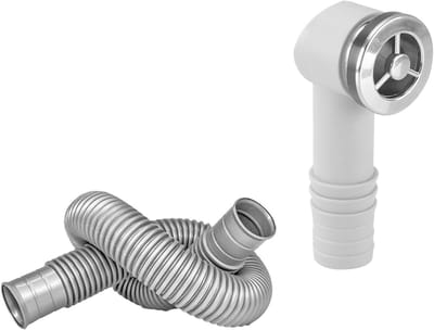 Ronde Overloopbuis 36x36mm voor Keramische en Marmeren Wasbakken, Lengte 450mm, Overloopkop Accessoire