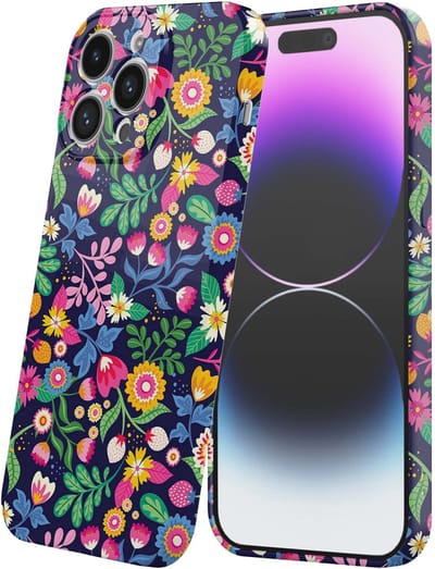 Smartphonica Telefoonhoesje Geschikt voor iPhone 14 Pro Max met Gekleurde Bloemen Opdruk - Flexibel Softcase TPU - Backcover Case Coloured Flowers Design geschikt voor iPhone 14 Pro Max