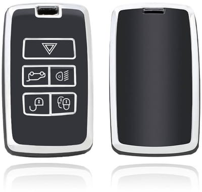 Autosleutel Hoesje geschikt voor Landrover - Sleutelcover - TPU Cover Sleutelhoes - Accessoires - zwart