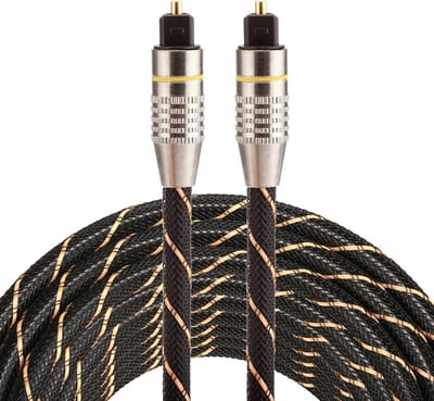 Provium - Toslink optische kabel - verguld - hoge kwaliteit - 6 mm - TV / DVD / CD / DAT / PS4 / AV / MD / TD - 1 meter - zwart