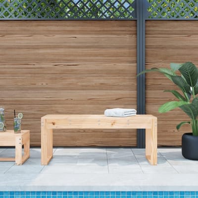 Houten Tuinbank - Buiten Zitje - Genieten Buiten - Massief Hout - 110 cm - Natuurlijk