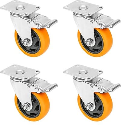 Zwaarlast Zwenkwielen / Trolley Wielen voor Meubels - Rubberen Zware Wielen - Heavy Duty Castors /Transportwielen 460 k