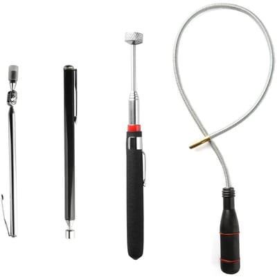 Telescopische Magnetische Stang - 4 Stuks Extra Sterke Magneten voor Flexibel Gebruik, Draagbare Magnetische Hefstok en Grijper, Ideaal voor Onderhoud en Reparaties