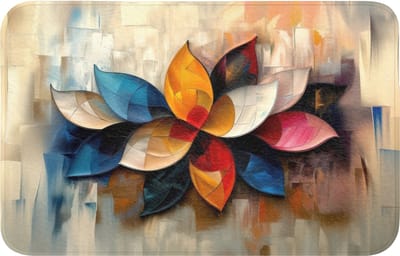 Badmat 80x50 cm - Antislip - Bloem - Abstract - Kleurrijk - Bladeren - Badmatten voor badkamer - Badkamermat - Douchemat - Badkamer mat