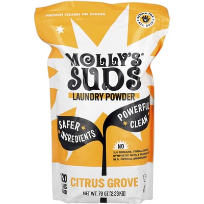 Molly'S Suds, Origineel Poeder Wasmiddel, Citrus Grove, 2,28 kg(80.25 oz) yellow