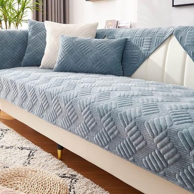 Verdikte Melkfluwelen Bankkussen Universele High-End Woonkamer Bankkussenhoes Effen Kleur Eenvoudige Meubelbeschermende 70x70cm lichtblauwe kleur